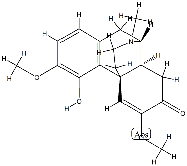 (9α,13α,14α)-5,6-Didehydro-4-hydroxy-3,6-dimethoxy-17-methylmorphinan-7-one 结构式
