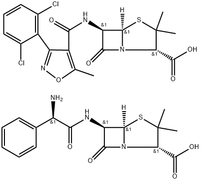 ampicillin-dicloxacillin mixture 结构式