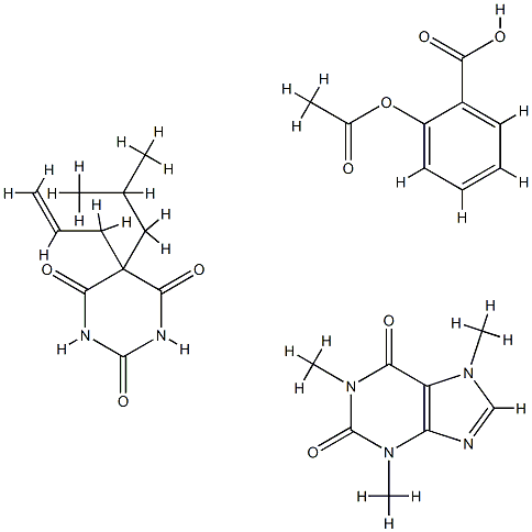 aspirin, butalbital and caffeine drug combination Struktur