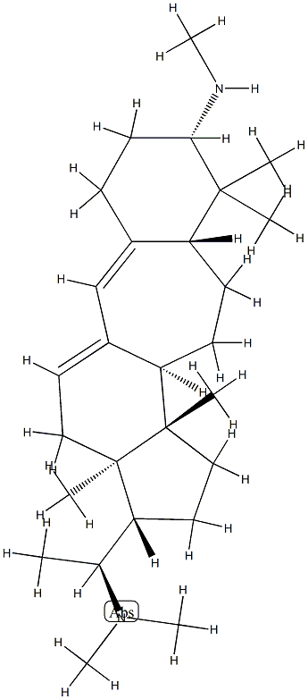 [20S,(+)]-N,N',N',4,4,14-ヘキサメチル-B(9a)-ホモ-19-ノル-5α-プレグナ-9(11),9a-ジエン-3β,20-ジアミン 化学構造式