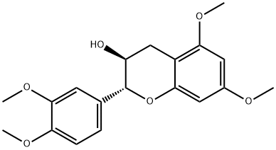 3,4-ジヒドロ-2α-(3,4-ジメトキシフェニル)-5,7-ジメトキシ-2H-1-ベンゾピラン-3β-オール 化学構造式
