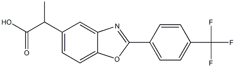 α-Methyl-2-[4-(trifluoromethyl)phenyl]-5-benzoxazoleacetic acid 结构式