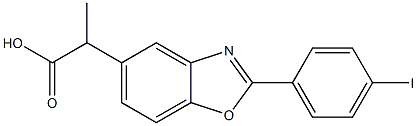 2-(4-Iodophenyl)-α-methyl-5-benzoxazoleacetic acid 结构式