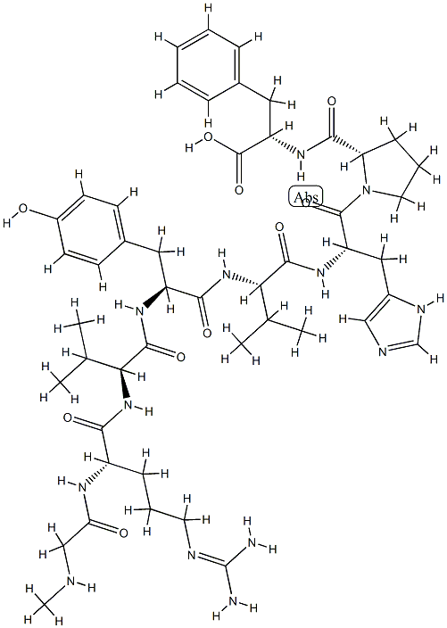 angiotensin II, Sar(1)-Val(5)- Structure