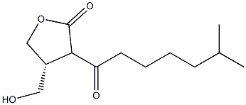 (4R)-4α-(ヒドロキシメチル)-3-(6-メチルヘプタノイル)-4,5-ジヒドロ-2(3H)-フラノン 化学構造式