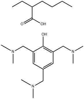 2-乙基己酸与2,4,8-三[(二甲氨基)甲基]苯酚的化合物, 51365-70-9, 结构式