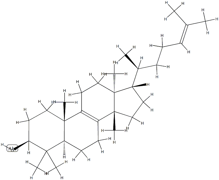 (13α,14β,17α,20S)-5α-Lanosta-8,24-dien-3β-ol Structure