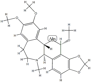 (6α)-2,3,8β-トリメトキシ-16-メチル-10,11-[メチレンビス(オキシ)]レアダン 化学構造式