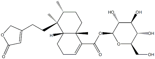 β-D-Glucopyranose 1-[(4aR)-5β-[2-(2,5-dihydro-5-oxofuran-3-yl)ethyl]-3,4,4a,5,6,7,8,8a-octahydro-5,6α,8aβ-trimethyl-1-naphthalenecarboxylate] Structure
