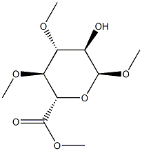 Methyl 3-O,4-O-dimethyl-α-D-glucopyranosiduronic acid methyl ester Struktur