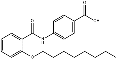 4-(2-オクチルオキシベンゾイルアミノ)安息香酸 化学構造式