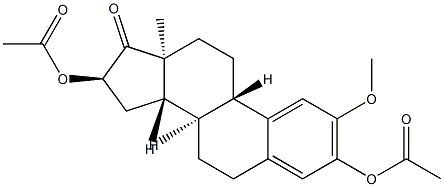 3,16α-ビス(アセチルオキシ)-2-メトキシエストラ-1,3,5(10)-トリエン-17-オン 化学構造式