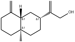 (2R,8aβ)-デカヒドロ-4aα-メチル-β,8-ビス(メチレン)-2-ナフタレンエタノール 化学構造式