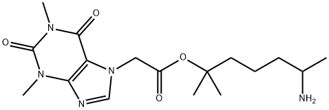 ヘプタミノールアセフィリナート 化学構造式