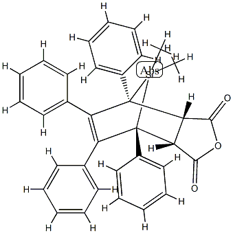3aα,4,7,7aα-テトラヒドロ-8,8-ジメチル-4β,5,6,7β-テトラフェニル-4α,7α-シラノイソベンゾフラン-1,3-ジオン 化学構造式