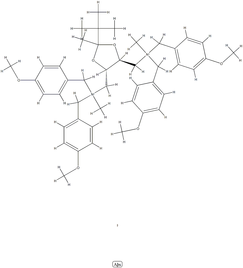 N,N-(((4S,5S)-2-(Tert-Butyl)-2-Methyl-1,3-Dioxolane-4,5-Diyl)Bis(Methylene))Bis(N-(4-Methoxybenzyl)-1-(4-Methoxyphenyl)-N-Methylmethanaminium) Iodide(WXC02416) Structure