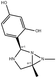 1,3-Benzenediol, 4-[(2R,5S)-5,6-dimethyl-1,3,6-triazabicyclo[3.1.0]hex-2-yl]-, rel- (9CI) Struktur