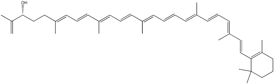 1-[(1E,3E,5E,7E,9E,11E,13E,15E,17E,19E,23R)-3,7,12,16,20,24-Hexamethyl-23-hydroxy-1,3,5,7,9,11,13,15,17,19,24-pentacosaneundecen-1-yl]-2,6,6-trimethyl-1-cyclohexene Struktur