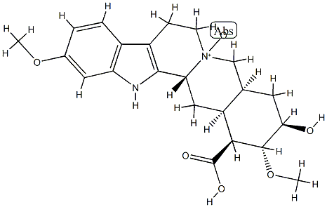 (3β,20α)-18β-Hydroxy-11,17α-dimethoxyyohimban-16β-carboxylic acid 4-oxide,516-66-5,结构式