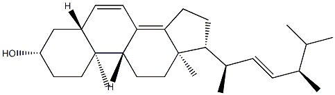 (22E,24R)-24-Methyl-5α-cholesta-6,8(14),22-trien-3β-ol Struktur