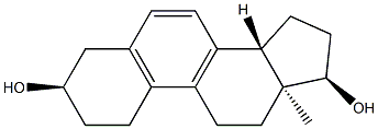 エストラ-5,7,9-トリエン-3α,17α-ジオール 化学構造式