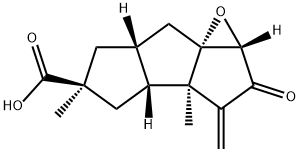 (2S,3aα,7aα)-2,3bβ-Dimethyl-4-methylene-5-oxo-6β,6aβ-epoxydecahydro-1H-cyclopenta[a]pentalene-2α-carboxylic acid 结构式