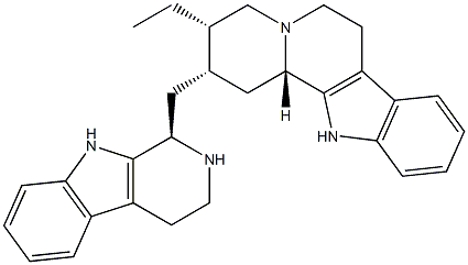 (20β)-16-[(1R)-2,3,4,9-Tetrahydro-1H-pyrido[3,4-b]indol-1-yl]-17-norcorynan 结构式