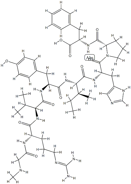 Sar-Arg-Val-Tyr-Ile-His-Pro-Phe-OH Structure