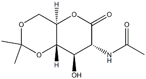 2-アセチルアミノ-2-デオキシ-4-O,6-O-イソプロピリデン-D-グルコン酸δ-ラクトン 化学構造式