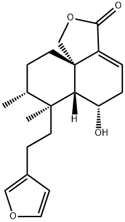(6S,10aS)-7β-[2-(3-フリル)エチル]-6,6aβ,7,8,9,10-ヘキサヒドロ-6-ヒドロキシ-7,8α-ジメチルナフト[1,8a-c]フラン-3(5H)-オン 化学構造式