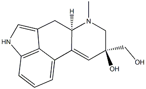 9,10-ジデヒドロ-8α-ヒドロキシ-6-メチルエルゴリン-8-メタノール 化学構造式
