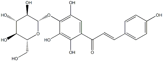 (E)-4'-(β-D-Glucopyranosyloxy)-2',3',4,5'-tetrahydroxychalcone Struktur