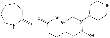 己二酸与聚六氢化-2-氢-氮杂卓-2-酮和1-哌嗪乙胺的聚合物 结构式
