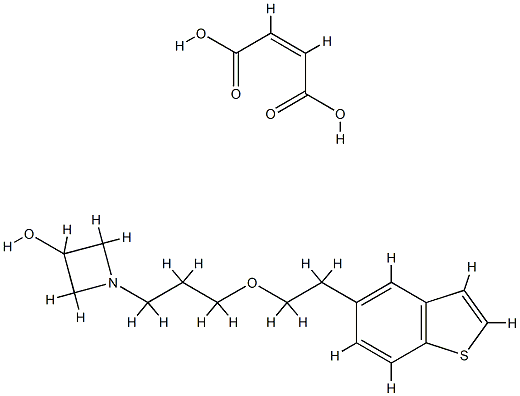 1-(3-(2-(苯并[B]噻吩-5-基)乙氧基)丙基)氮杂环丁烷-3-醇 马来酸,519187-97-4,结构式