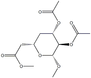 Methyl 2-O,3-O,6-O-triacetyl-4-deoxy-β-D-xylo-hexopyranoside Structure
