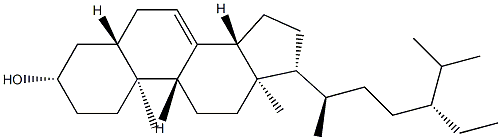5α-スチグマスタ-7-エン-3β-オール 化学構造式