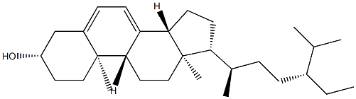 スチグマスタ-5,7-ジエン-3β-オール 化学構造式