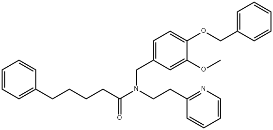 BenzenepentanaMide, N-[[3-Methoxy-4-(phenylMethoxy)phenyl]Methyl]-N-[2-(2-pyridinyl)ethyl]- Structure