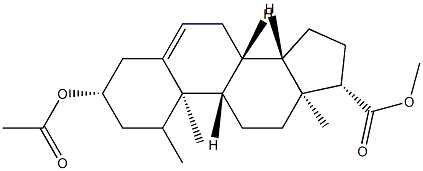 3β-(Acetyloxy)-17-methylandrost-5-ene-17β-carboxylic acid methyl ester Structure