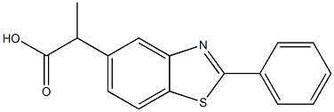 α-Methyl-2-phenyl-5-benzothiazoleacetic acid 结构式