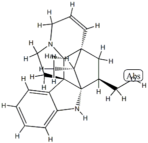 (3β,5α,12β,19α,20R)-6,7-Didehydro-2α,20-cycloaspidospermidine-3-methanol 结构式