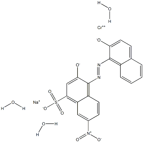 sodium triaqua[3-hydroxy-4-[(2-hydroxy-1-naphthyl)azo]-7-nitronaphthalene-1-sulphonato(3-)]chromate(1-)  Structure