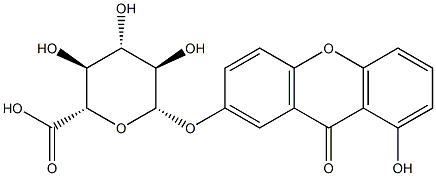 8-ヒドロキシ-9-オキソ-9H-キサンテン-2-イルβ-D-グルコピラノシドウロン酸 化学構造式