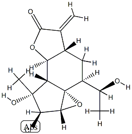 (1R,2aα,3aS,5aα,8aβ,8bα)-2,2a,4,5,5a,6,8a,8b-オクタヒドロ-2α-クロロ-1-ヒドロキシ-4α-[(S)-1-ヒドロキシエチル]-1,6β-ジメチルオキシレノ[1,7a]インデノ[4,5-b]フラン-7(1H)-オン 化学構造式