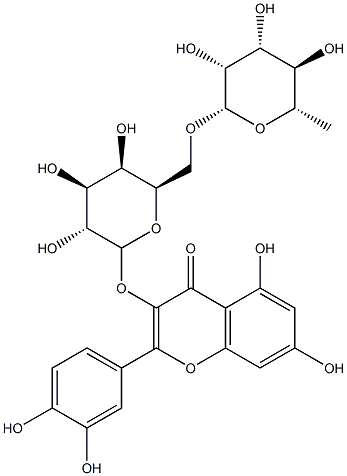 槲皮素 3-O-洋槐糖苷 结构式