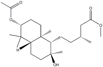 (1S,4aβ,βR)-6α-(Acetyloxy)decahydro-2β-hydroxy-2,5,5,8aα,β-pentamethyl-1-naphthalenepentanoic acid methyl ester Struktur