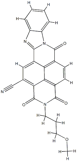 1,2,3,6-tetrahydro-2-(3-methoxypropyl)-1,3,6-trioxobenzimidazo[2,1-b]benzo[lmn][3,8]phenanthrolinecarbonitrile  Struktur