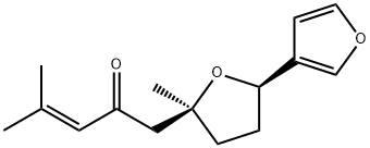 4-Methyl-1-[(2R)-2,3,4,5-tetrahydro-5-methyl[2,3'-bifuran]-5β-yl]-3-penten-2-one Struktur