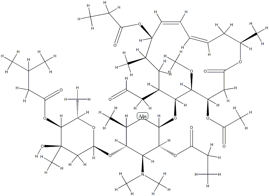ジョサマイシン9,2'-ジプロピオナート 化学構造式