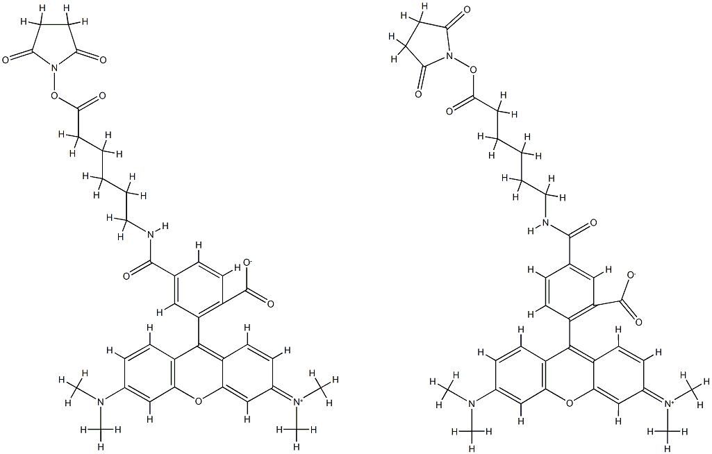 5(6)-TAMRA-X, SE  [6-(TetraMethylrhodaMine-5(6)-carboxaMido)hexanoic acid, succiniMidyl ester]|6-(四甲基罗丹明-5(6)-甲酰胺基)己酸琥珀酰亚胺酯, 混合物
